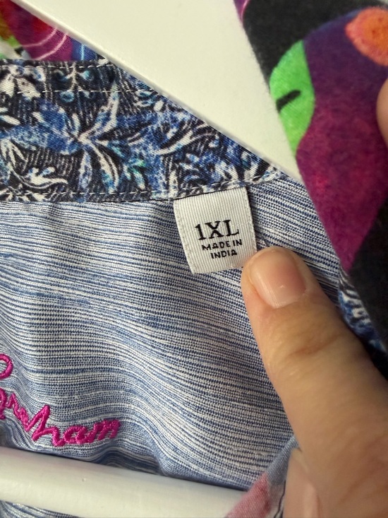 Robert Graham colorful abstract floral short sleeve button down top Men’s 1XL - Picture 5 of 7